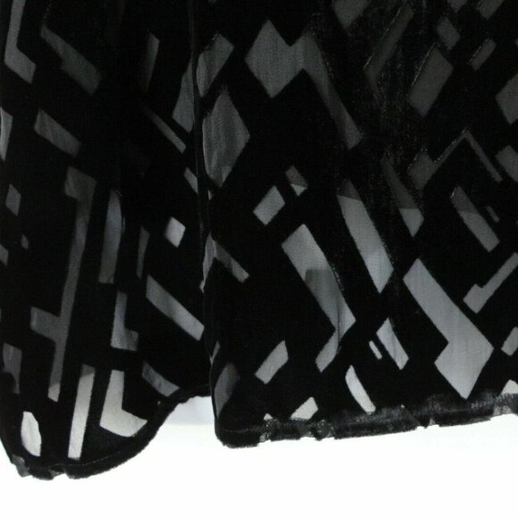 NWT EILEEN FISHER Black Bateau Neck Velvet Boxy Burnout Blouse Top Medium - Picture 6 of 7